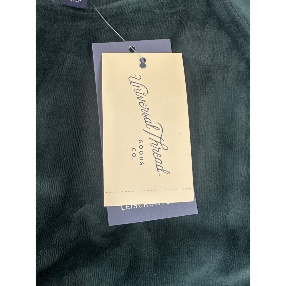Universal Thread Womens Small Velour Sweatshirt Dark Green Leisure Studio - Picture 2 of 7